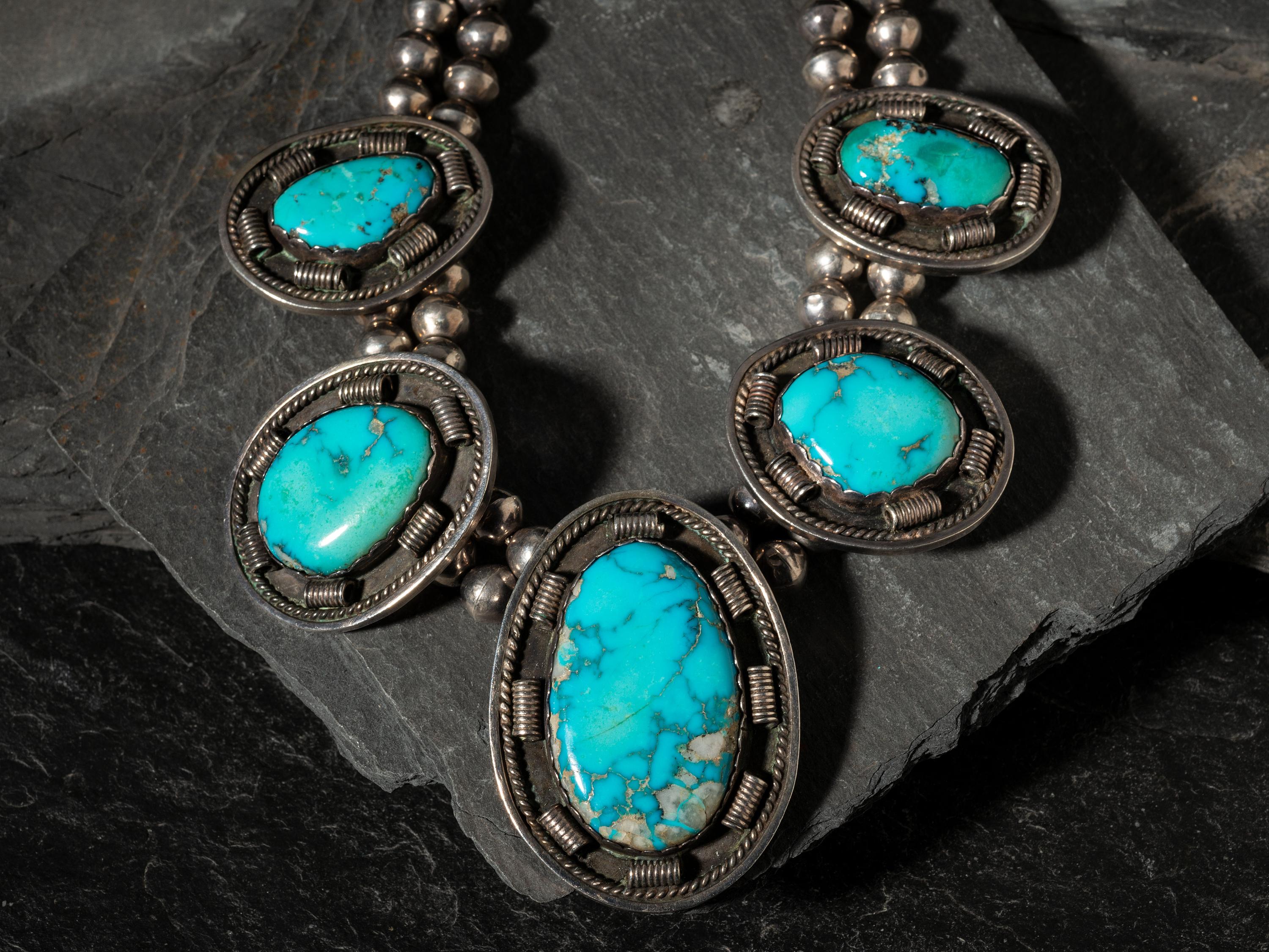 Navajo Silver and Turquoise Choker