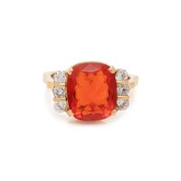 FIRE OPAL AND DIAMOND RING