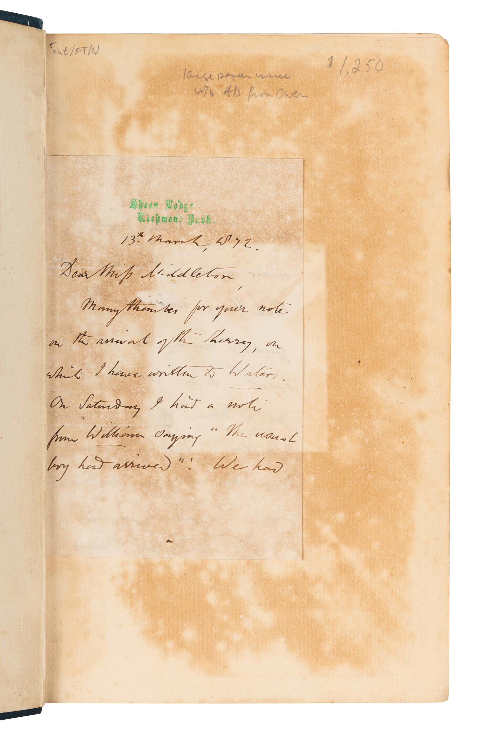 [BRITISH FLORA & FAUNA]. A group of 5 works, comprising: