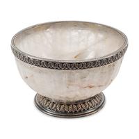 A Fluted Rock Crystal and Silver Mounted Bowl