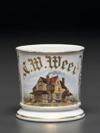 A Carpenter or Homebuilder's Porcelain Occupational Shaving Mug