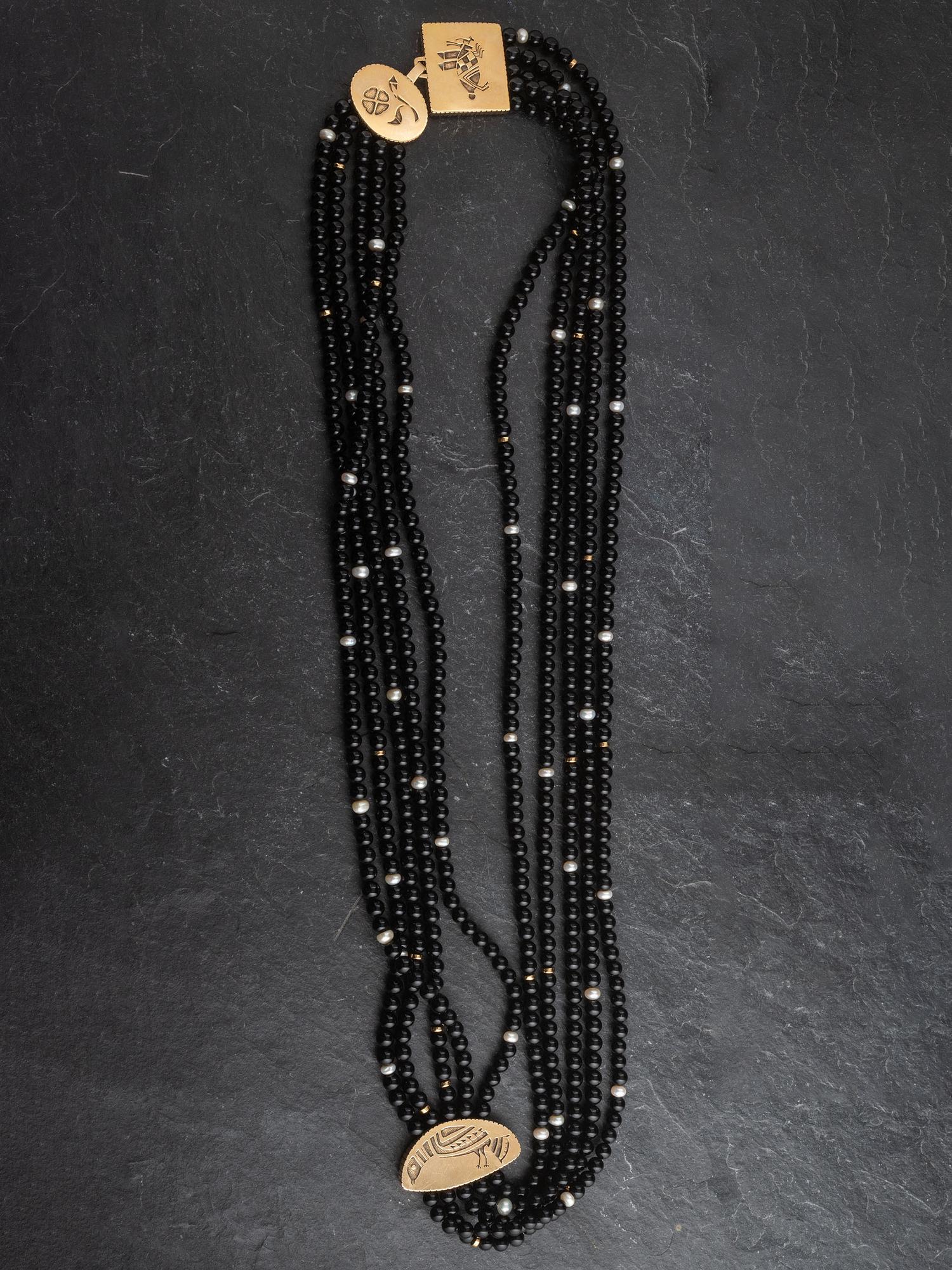 Multi-strand Necklace, with 18K Gold Accents