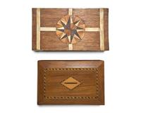 Two Nautical-Themed Inlaid Wooden Boxes, 19th / 20th Century