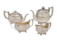 An English Silver Four-Piece Coffee and Tea Service