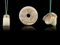 Three Chinese Celadon Jade Pendants