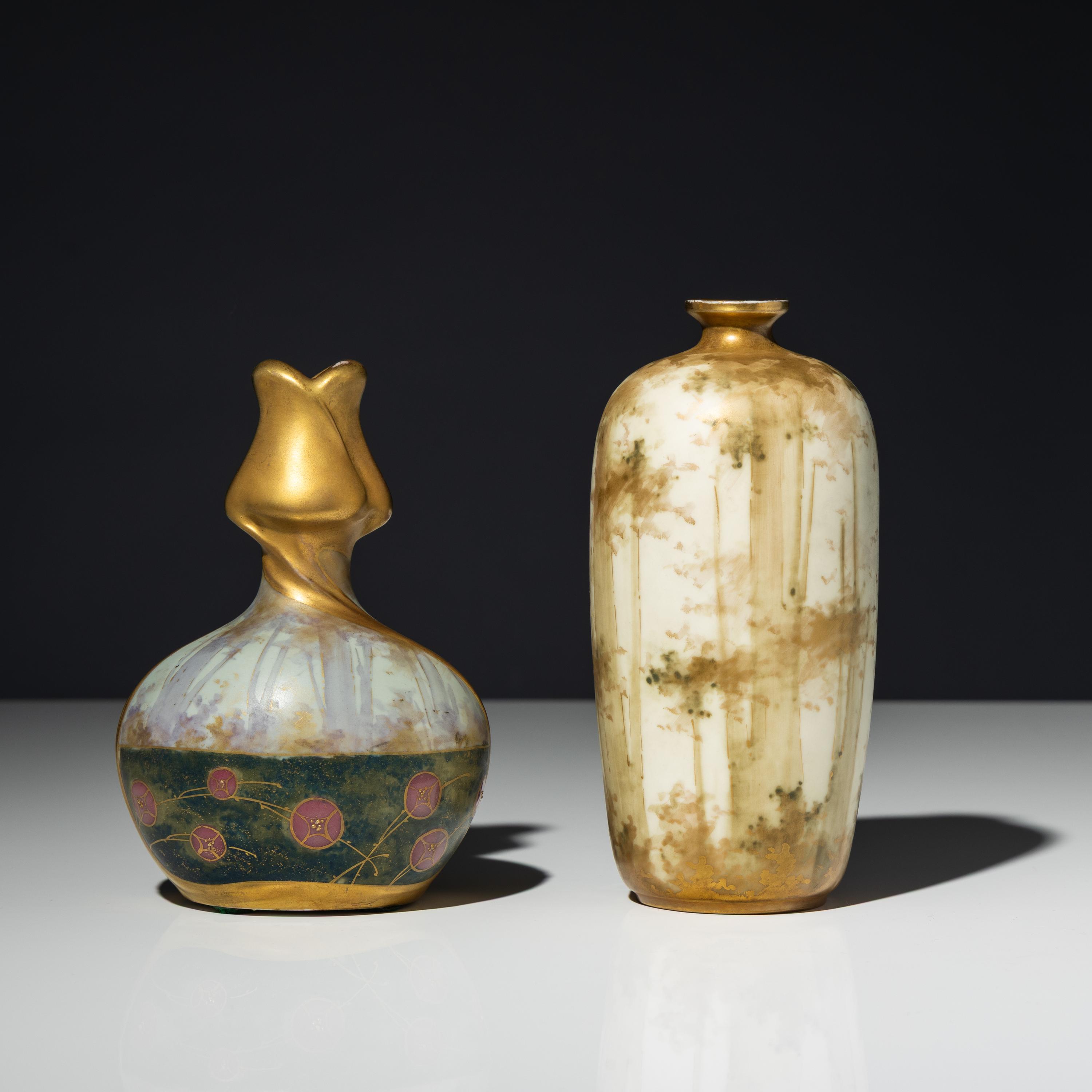 Nikolaus Kannhäuser for Riessner, Stellmacher & Kessel Early 20th Century — Allegory of Russia Amphora vases, c. 1895