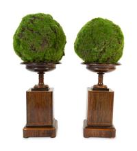 A Pair of Marquetry Inlaid Mahogany Compotes — 19TH/20TH CENTURY