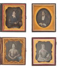 [EARLY PHOTOGRAPHY]. 19 sixth plate daguerreotypes featuring women.