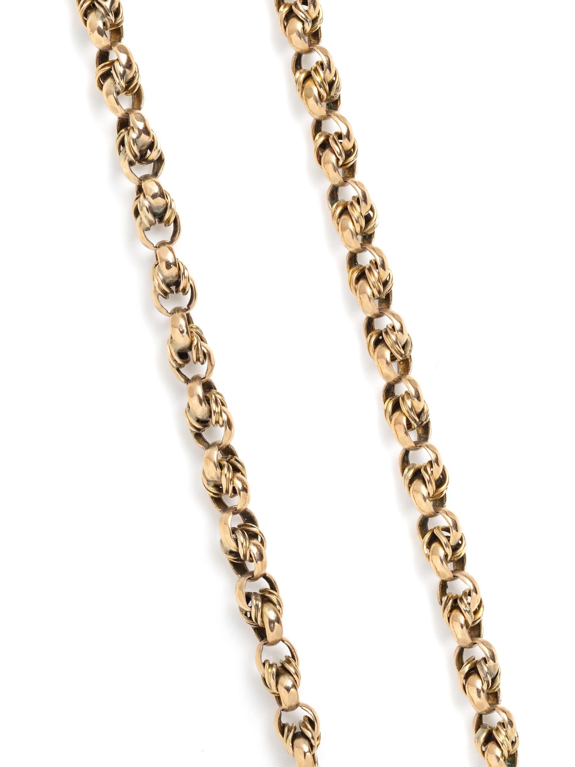 LOW KARAT YELLOW GOLD WATCH CHAIN