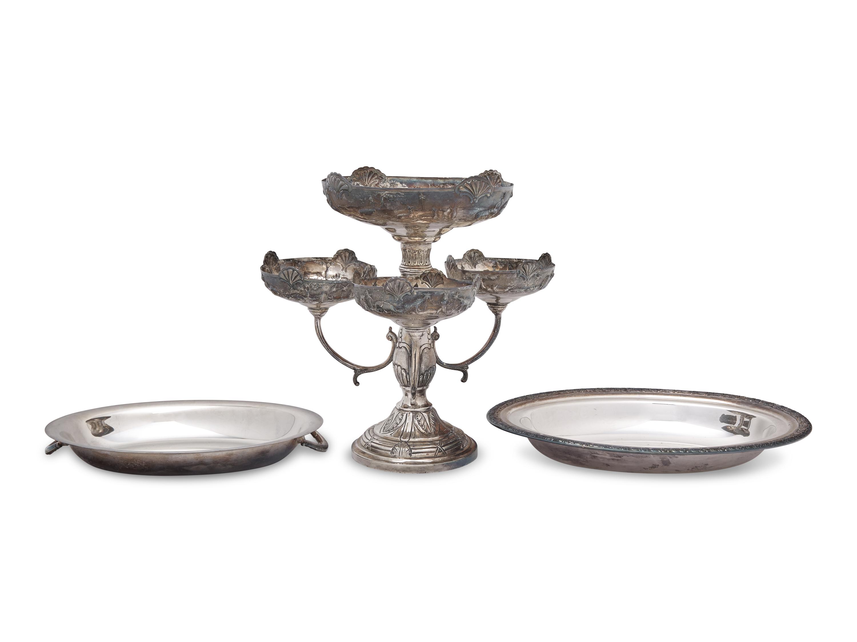 A Silver Repousse Epergne