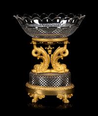 A Louis Philippe Gilt Bronze and Cut Glass Centerpiece Bowl