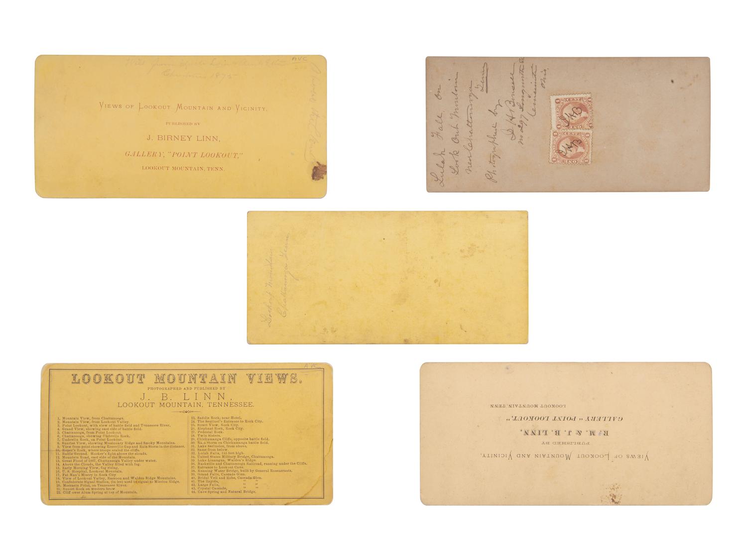 [EARLY PHOTORAPHY]. 20 views of Lookout Mountain in various formats, most by J.B. LINN.