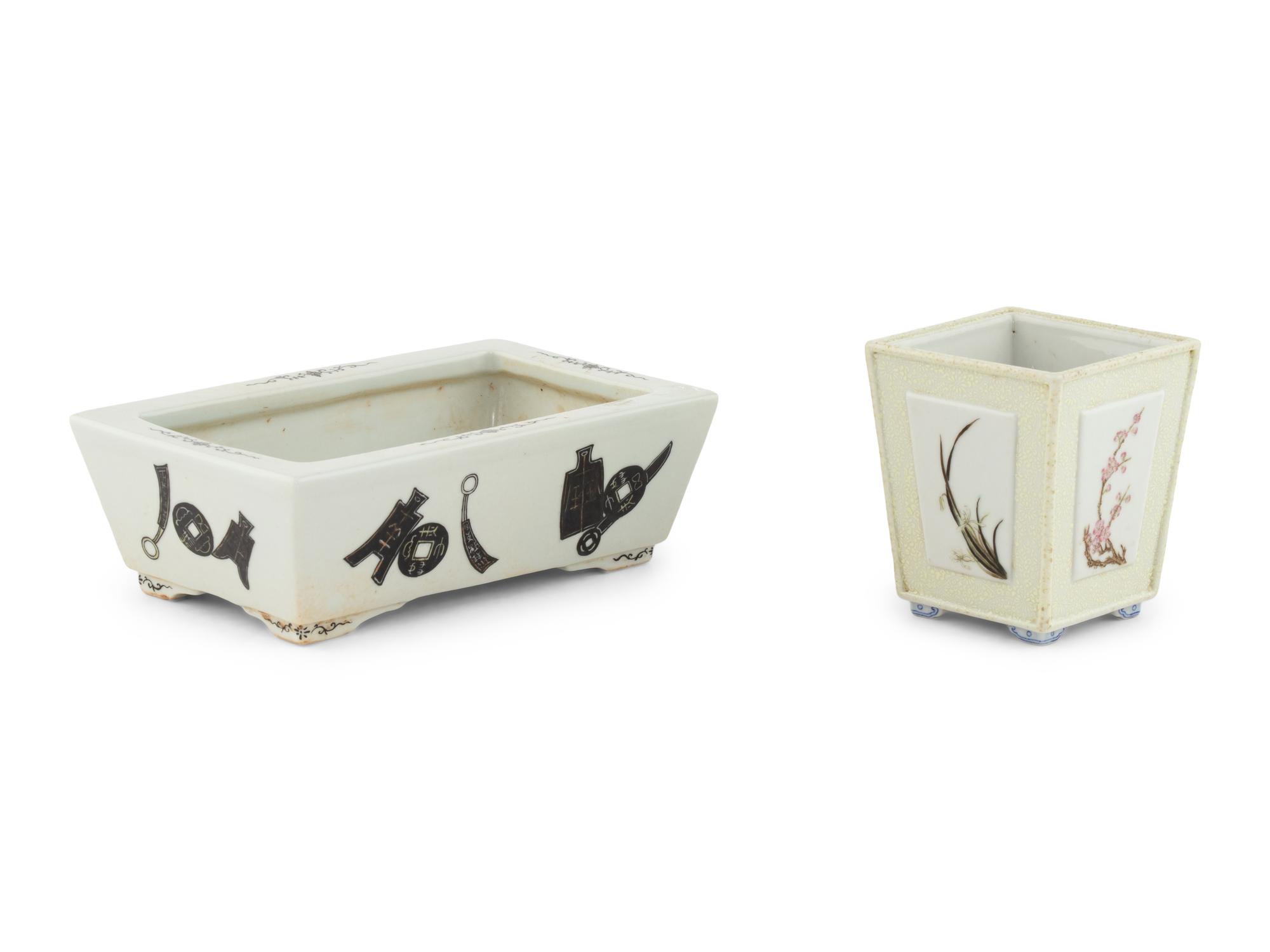 Two Chinese Porcelain Planters