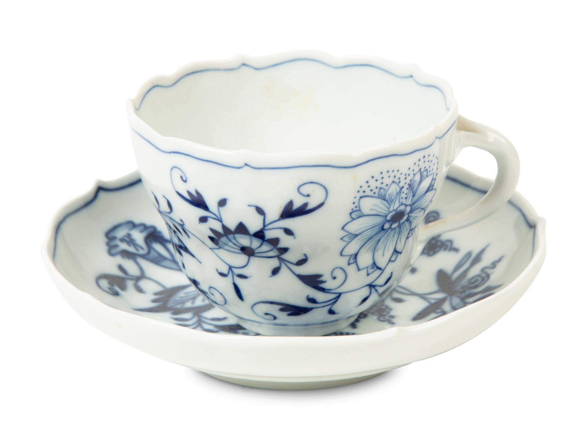 Six Meissen Porcelain Cups and Saucers — 19TH/20TH CENTURY