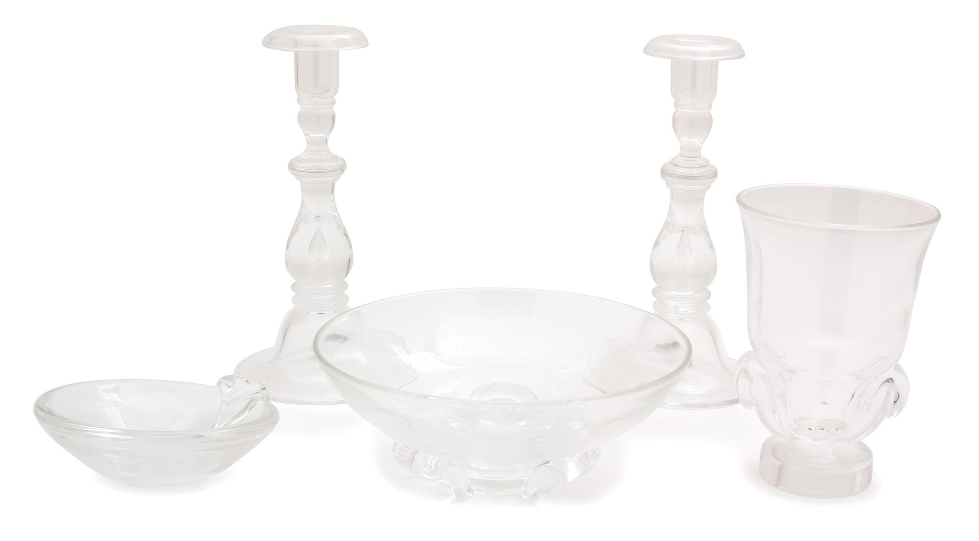 A Group of Five Steuben Glass Articles — 20TH CENTURY