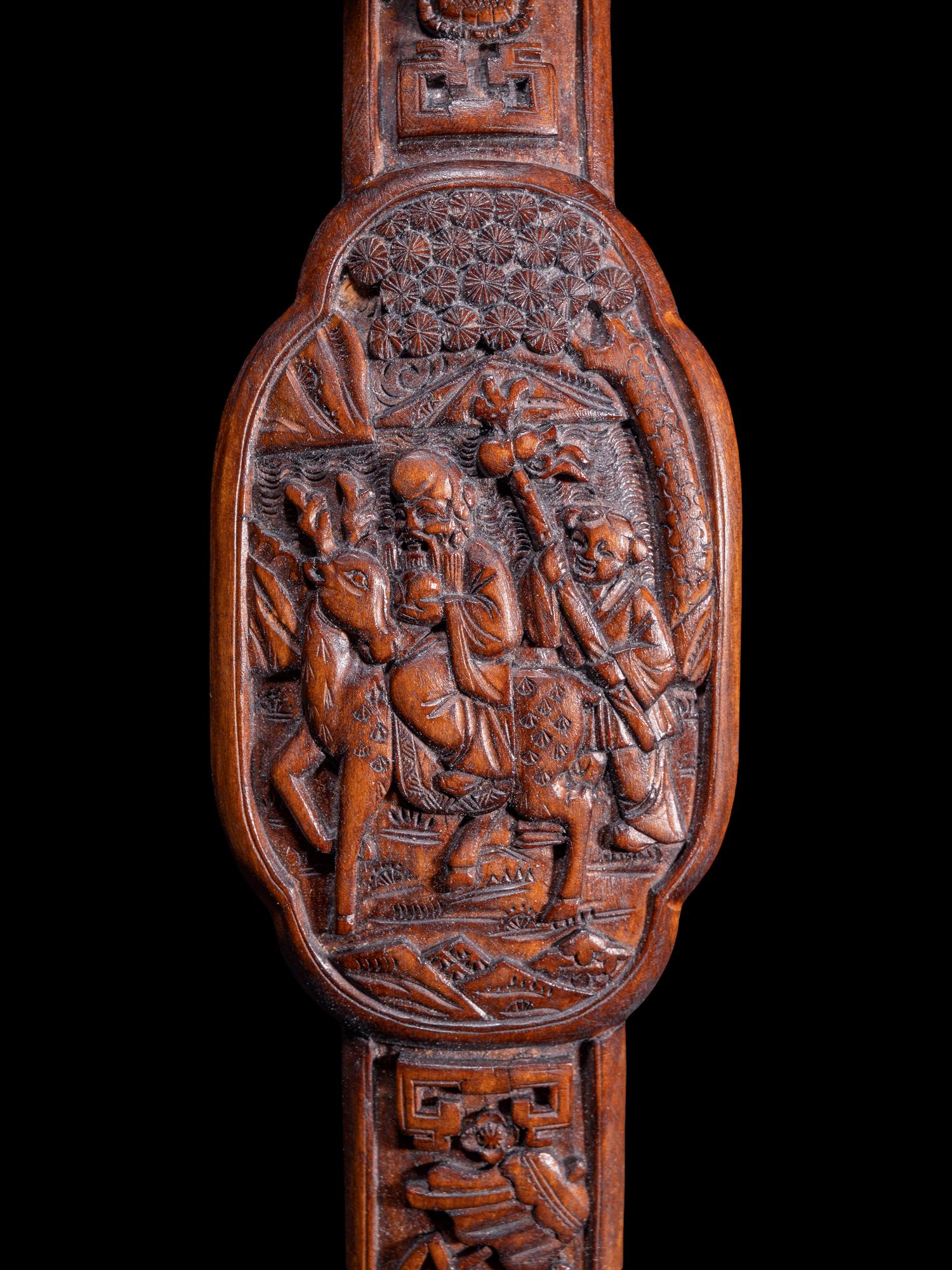 Two Chinese Carved Hardwood Ruyi Scepters