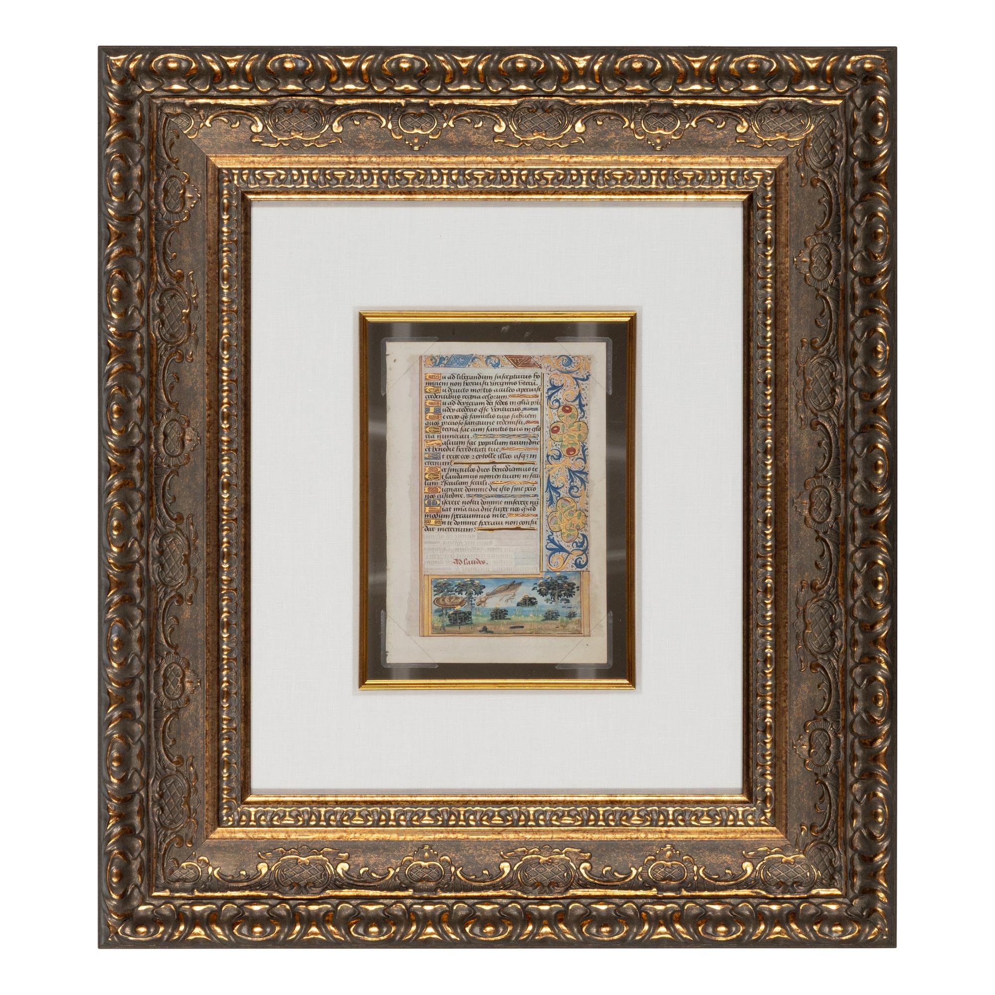 WORKSHOP OF THE MASTER OF THE CHRONIQUE SCANDALEUSE (active c. 1493–1510) Single leaf from a Book of Hours, the Visitation, in Latin, illuminated manuscript on parchment [France, Paris, c. 1500]