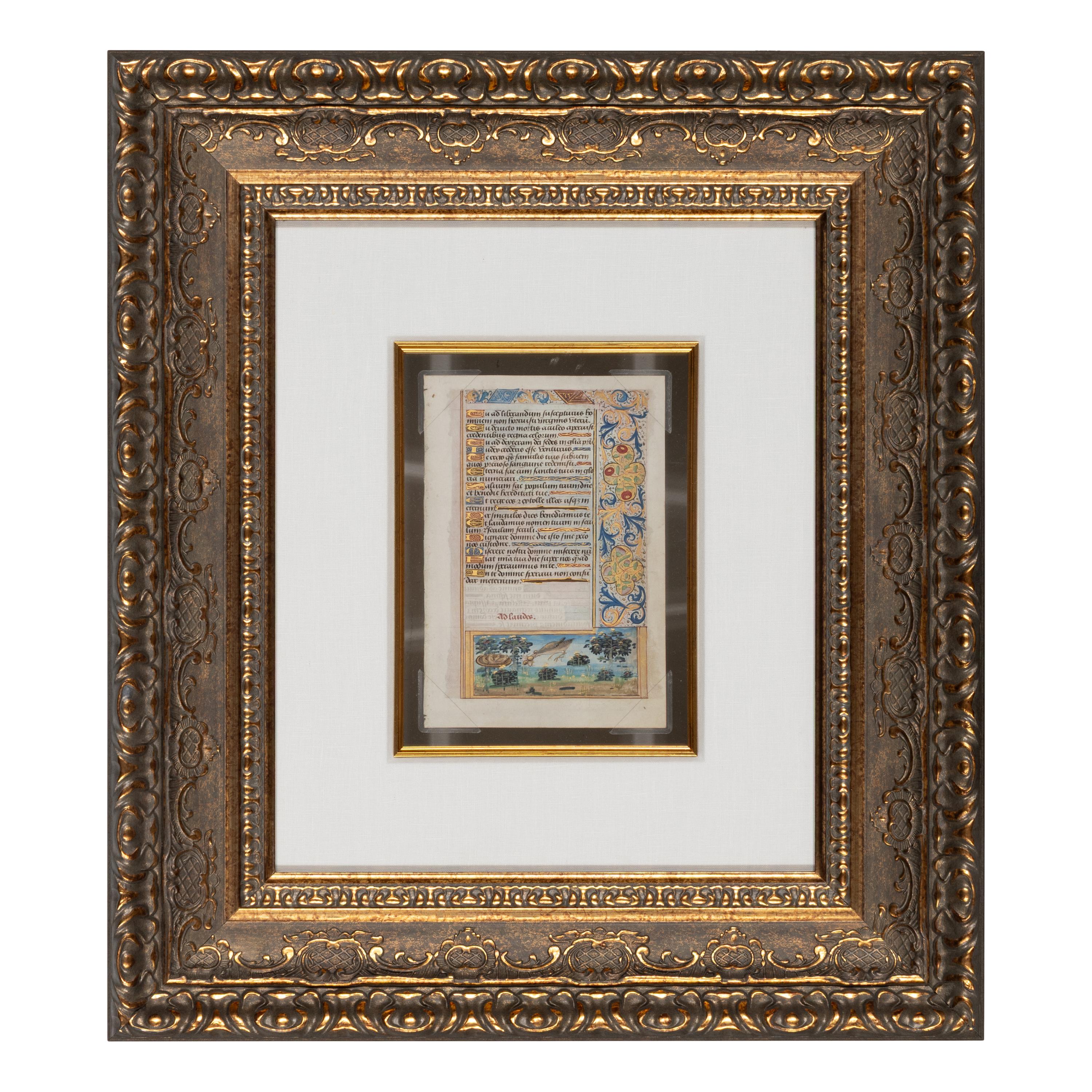 WORKSHOP OF THE MASTER OF THE CHRONIQUE SCANDALEUSE (active c. 1493–1510) Single leaf from a Book of Hours, the Visitation, in Latin, illuminated manuscript on parchment [France, Paris, c. 1500]