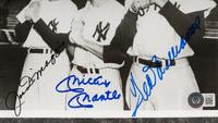 A Joe DiMaggio, Mickey Mantle and Ted Williams Triple Signed Autograph Photograph (Beckett Authentication Services Letter),