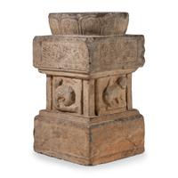 A Chinese Stone Pedestal, 16th-17th Century — 晚明 石雕仰蓮須彌座