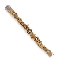 YELLOW GOLD AND MULTIGEM SLIDE CHARM BRACELET