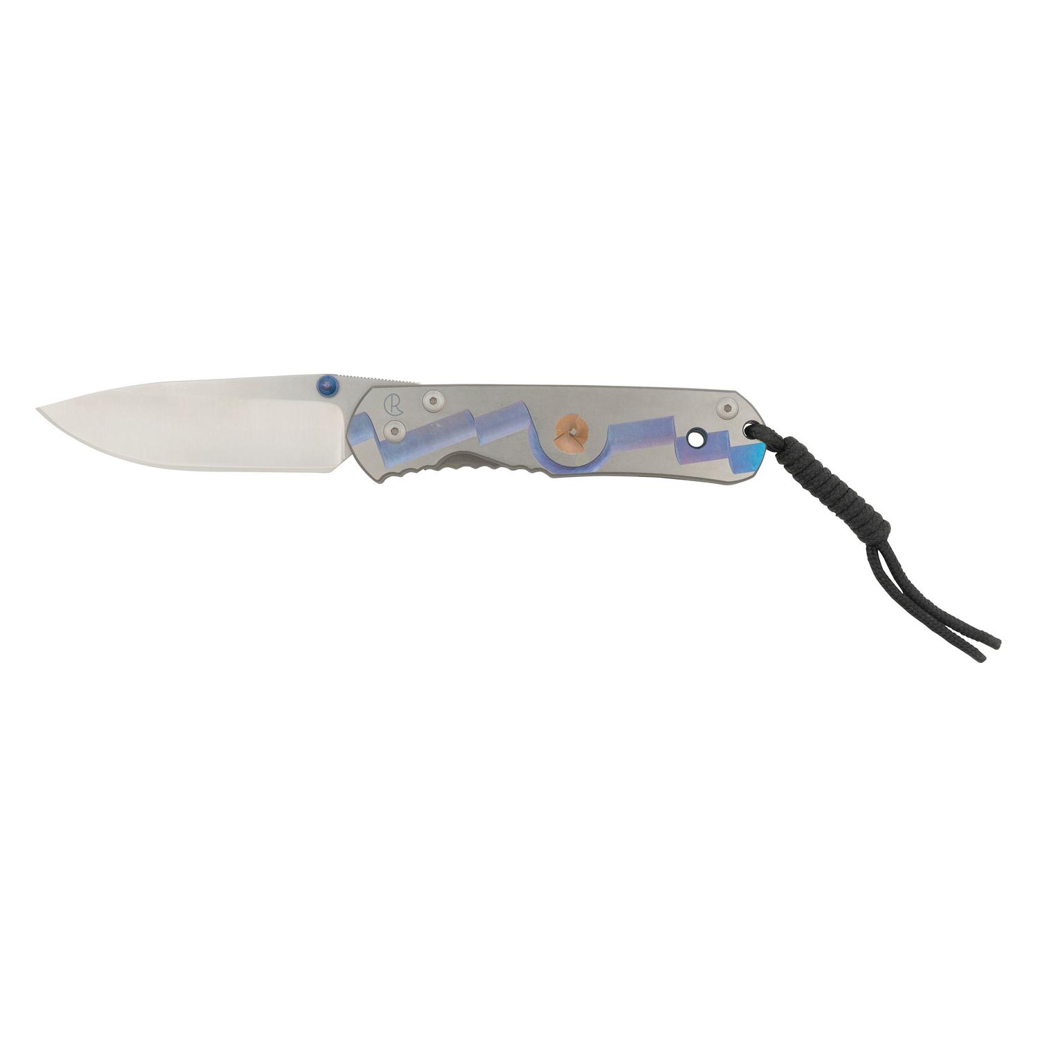 Chris Reeve Large Decorated Sebenza Folding Knife with Box and Sheath