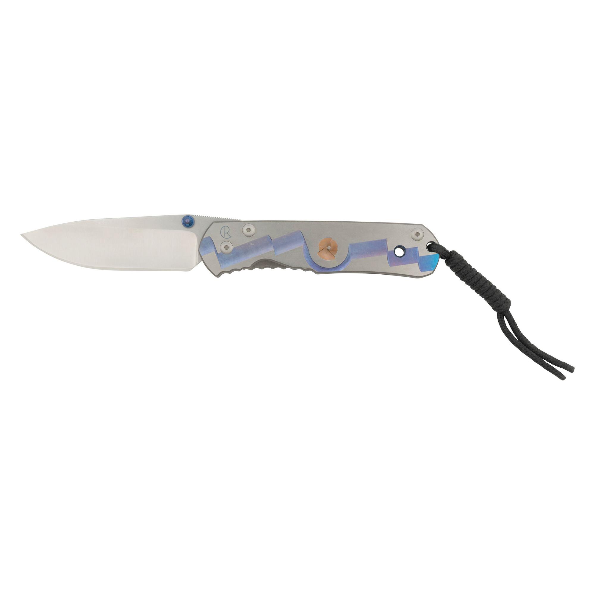 Chris Reeve Large Decorated Sebenza Folding Knife with Box and Sheath