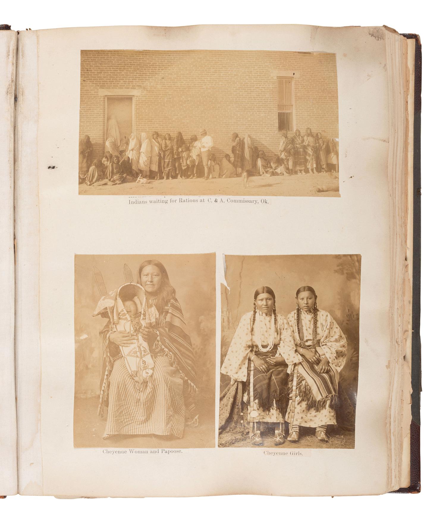 [NATIVE AMERICANS]. JUNKIN, William W. (1831-1903). A Collection of Indian Photographs and Views with Photos of a Few White Employes [ sic ] Together with Some Indian Letters and Paintings. Made by W.W. Junkin, Fairfield, Iowa. 1889-93.