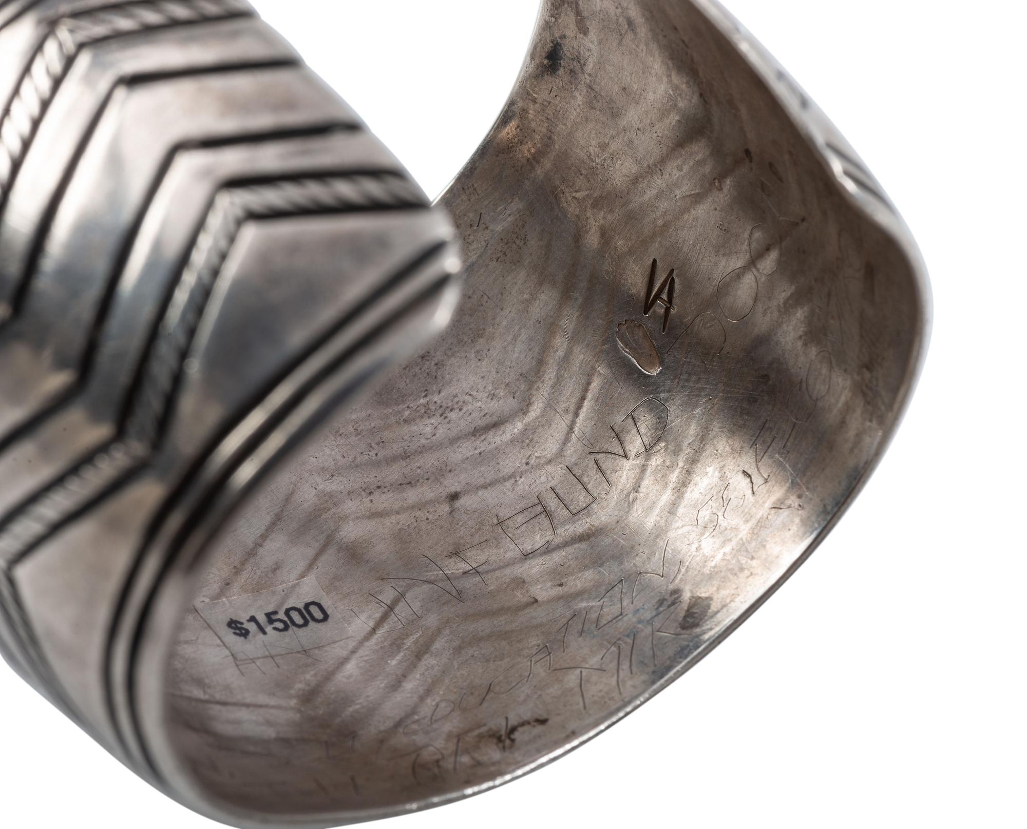Chiseled Silver Cuff Bracelet