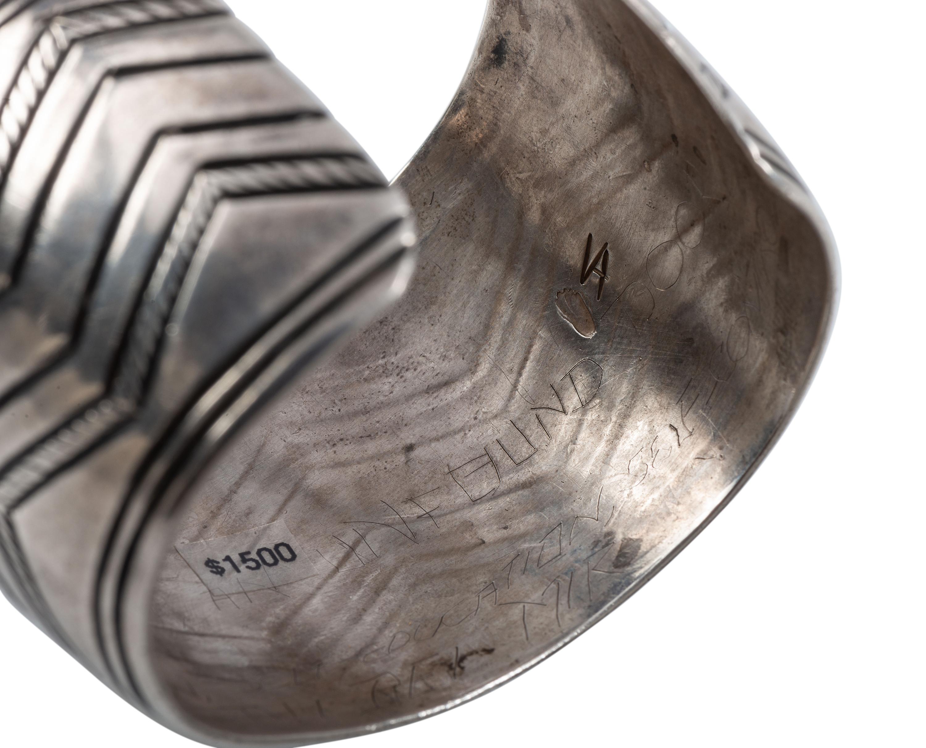 Chiseled Silver Cuff Bracelet