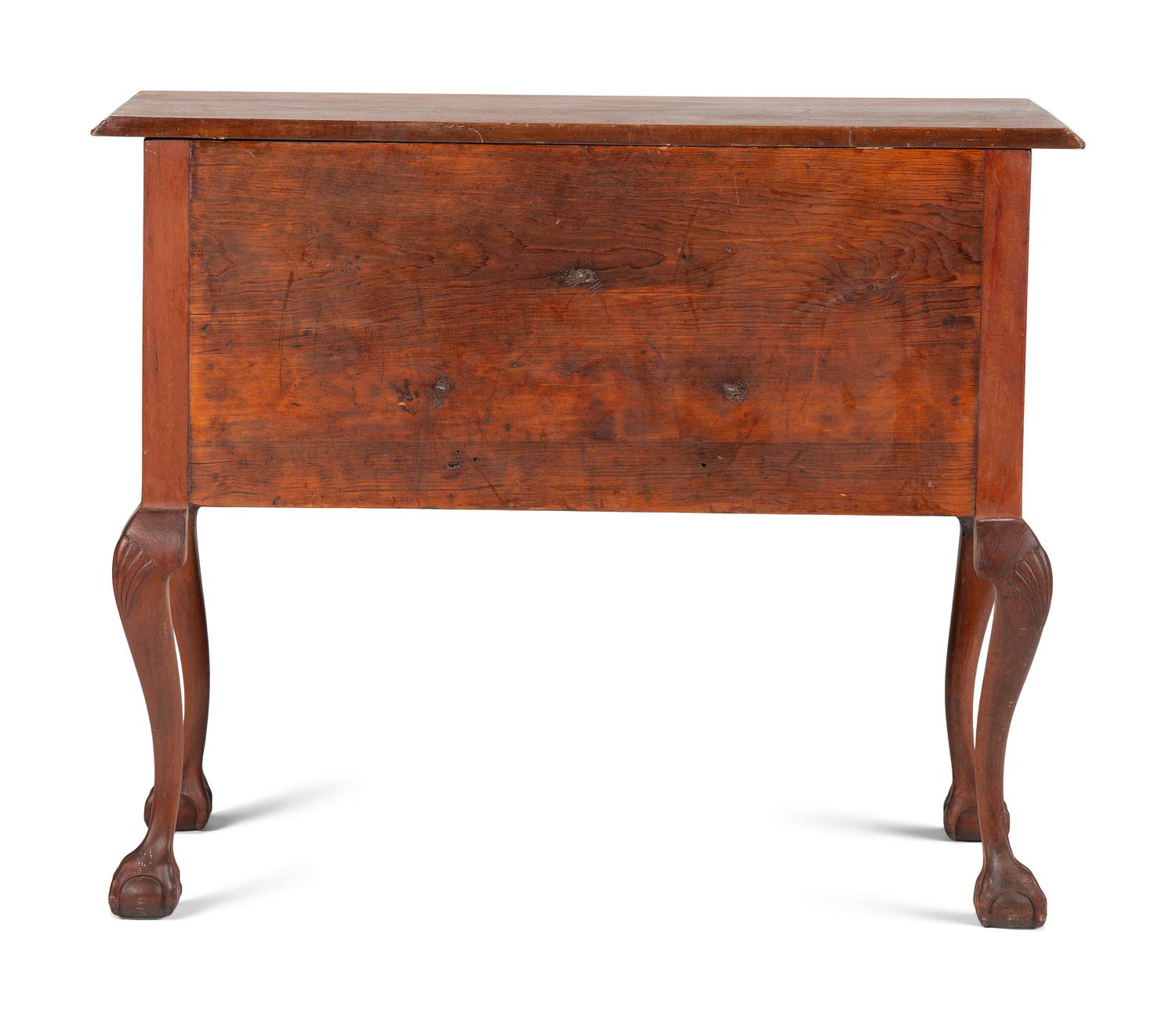 A Chippendale Shell and Fan Carved Cherrywood Ball and Claw Foot Dressing Table