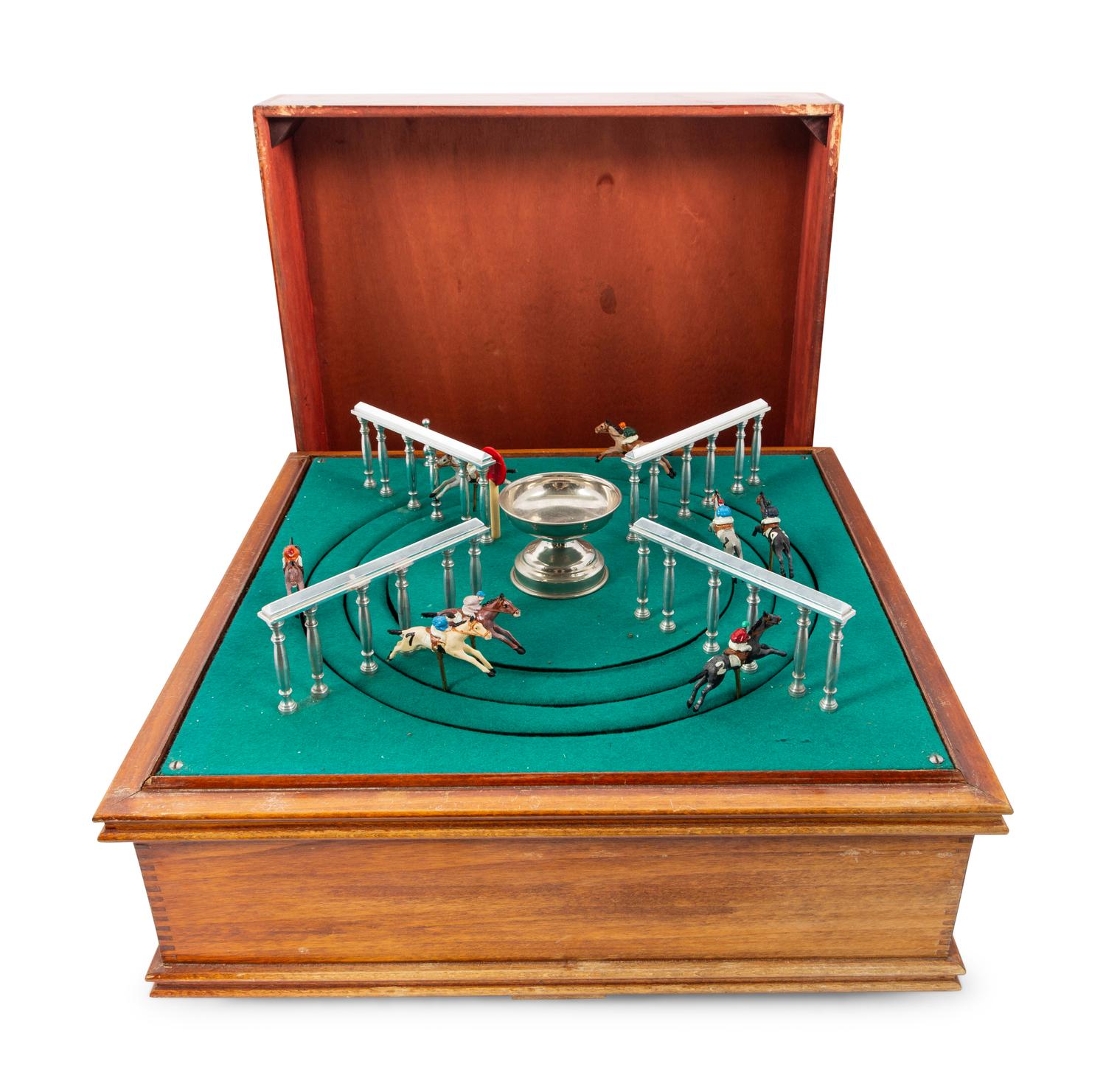 A Horse Racing Gambling Parlor Game, With Original Wooden Box