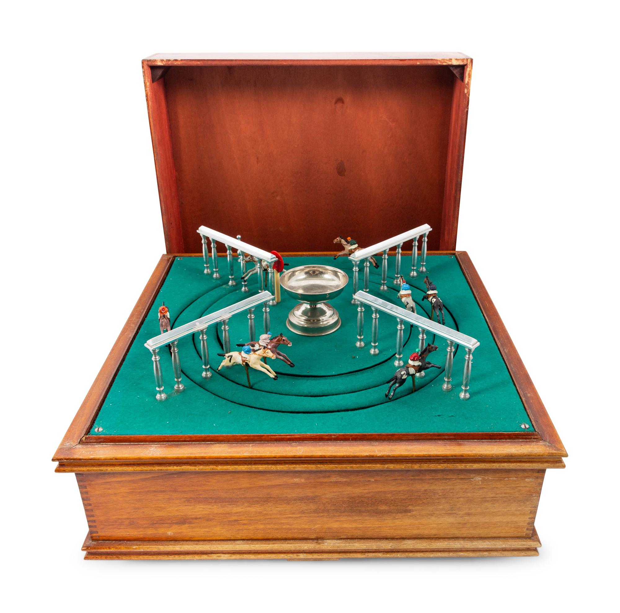 A Horse Racing Gambling Parlor Game, With Original Wooden Box