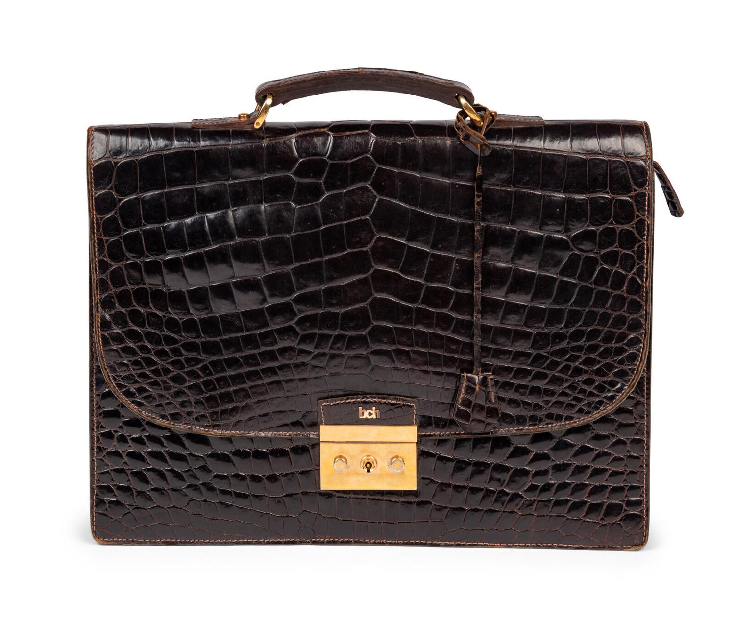 Gucci, Brown Crocodile Briefcase