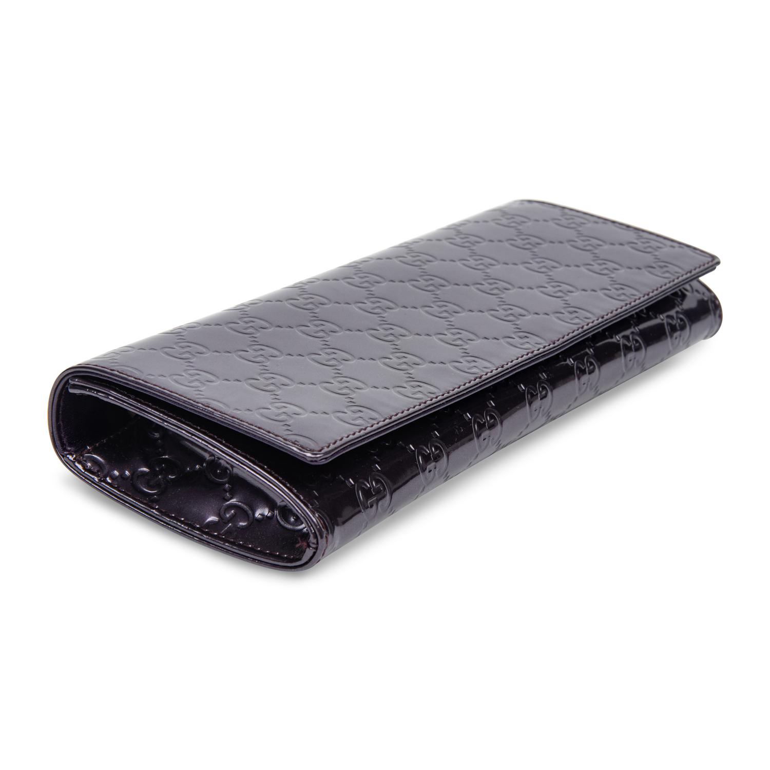 Gucci, Purple Patent Monogram Clutch