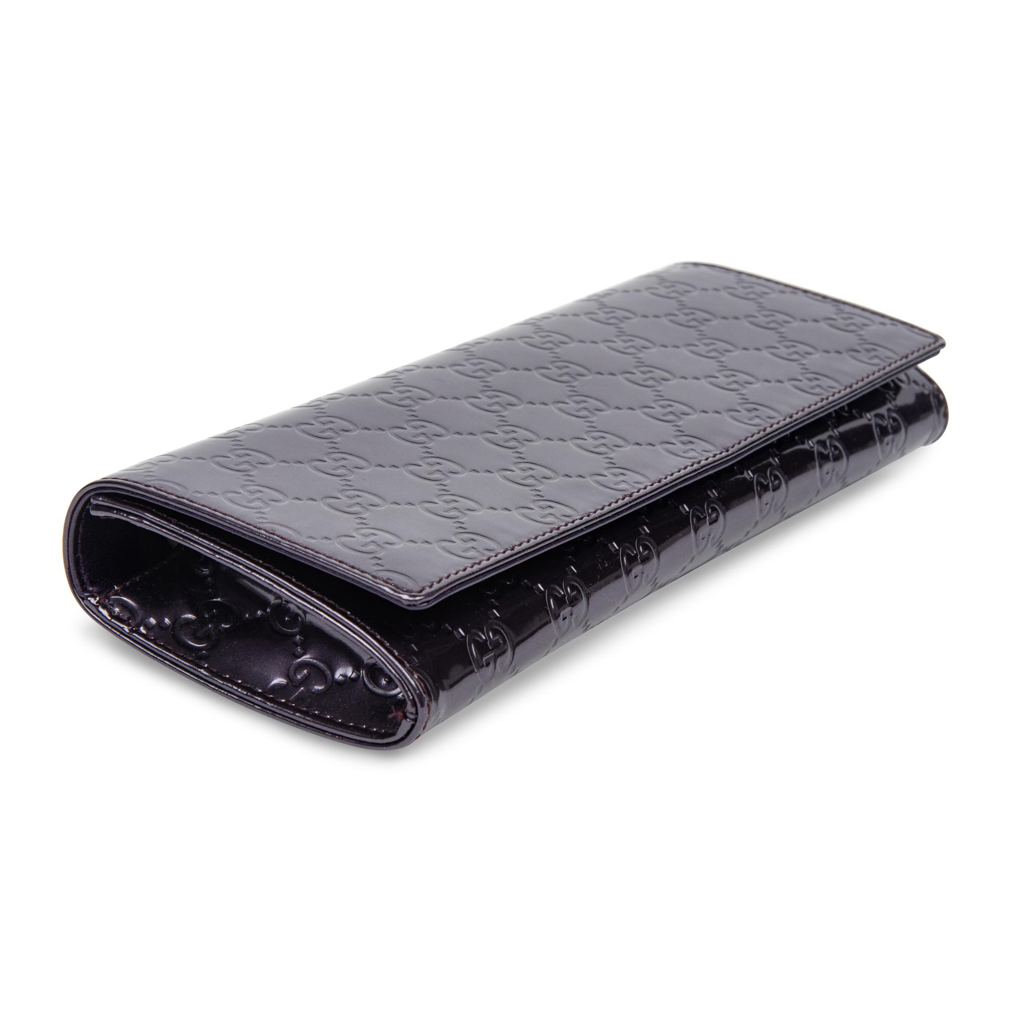 Gucci, Purple Patent Monogram Clutch