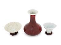 Three Chinese Monochrome Glazed Porcelain Articles