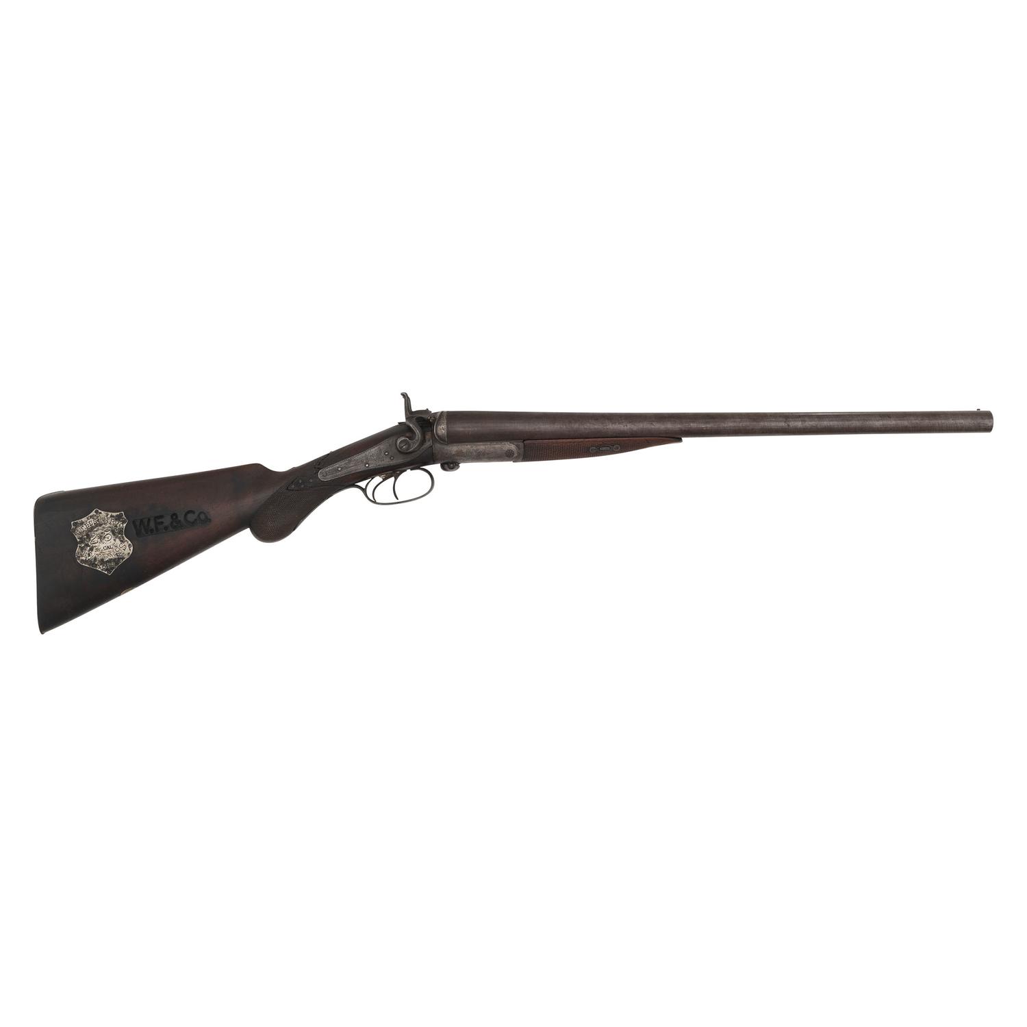 William Moore & Co. Side Lever Coach Gun with Decorative Wells Fargo Markings