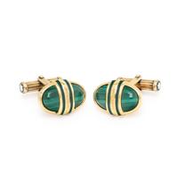 Montblanc, Malachite and Sterling Silver Cufflinks