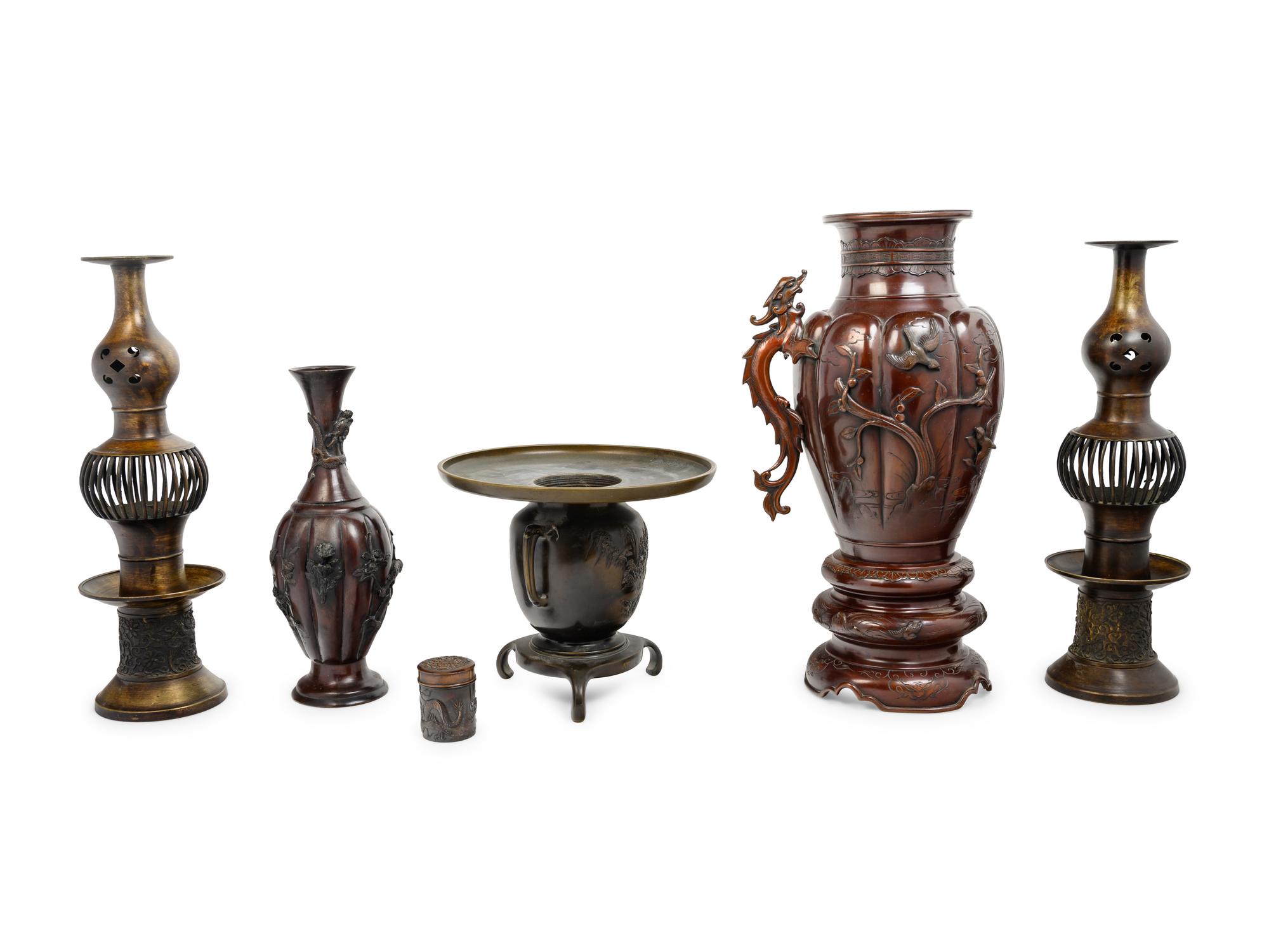 11 Japanese Bronze Vessels