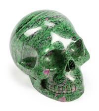 A Large Ruby-Zoisite Carved Skull