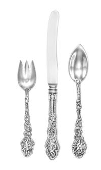 An American Silver Dessert Flatware Service, Gorham Mfg. Co., Providence, RI, Versailles pattern, comprising: 12 fruit knives 12 citrus