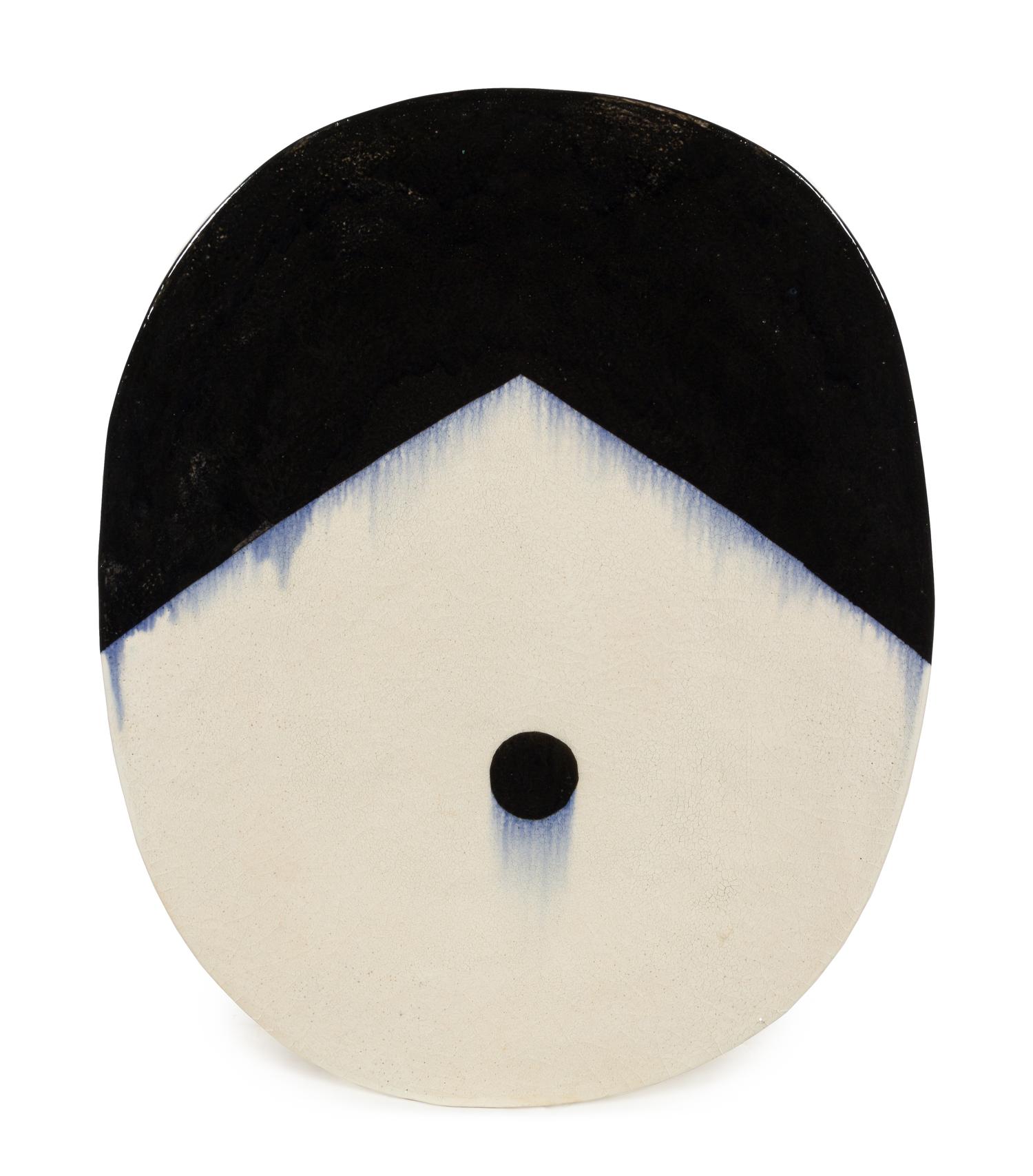 Jun Kaneko, (American/Japanese, b. 1942), Black and White Platter, 1991