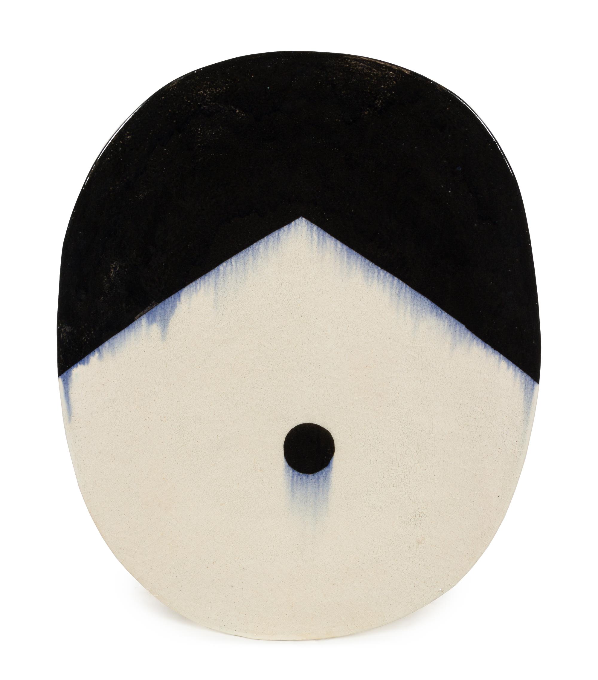 Jun Kaneko, (American/Japanese, b. 1942), Black and White Platter, 1991