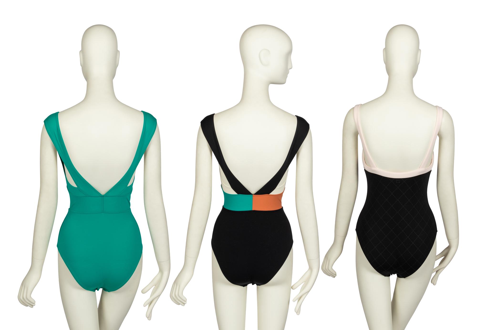 Three Designer Swimsuits: Two Hermès Bathing Suits, One Chanel Bathing Suit