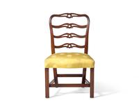 A Chippendale Style Mahogany Ribbon-Back Side Chair