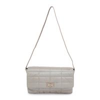 Chanel, Silver Nylon Flap Bag & Matching Belt