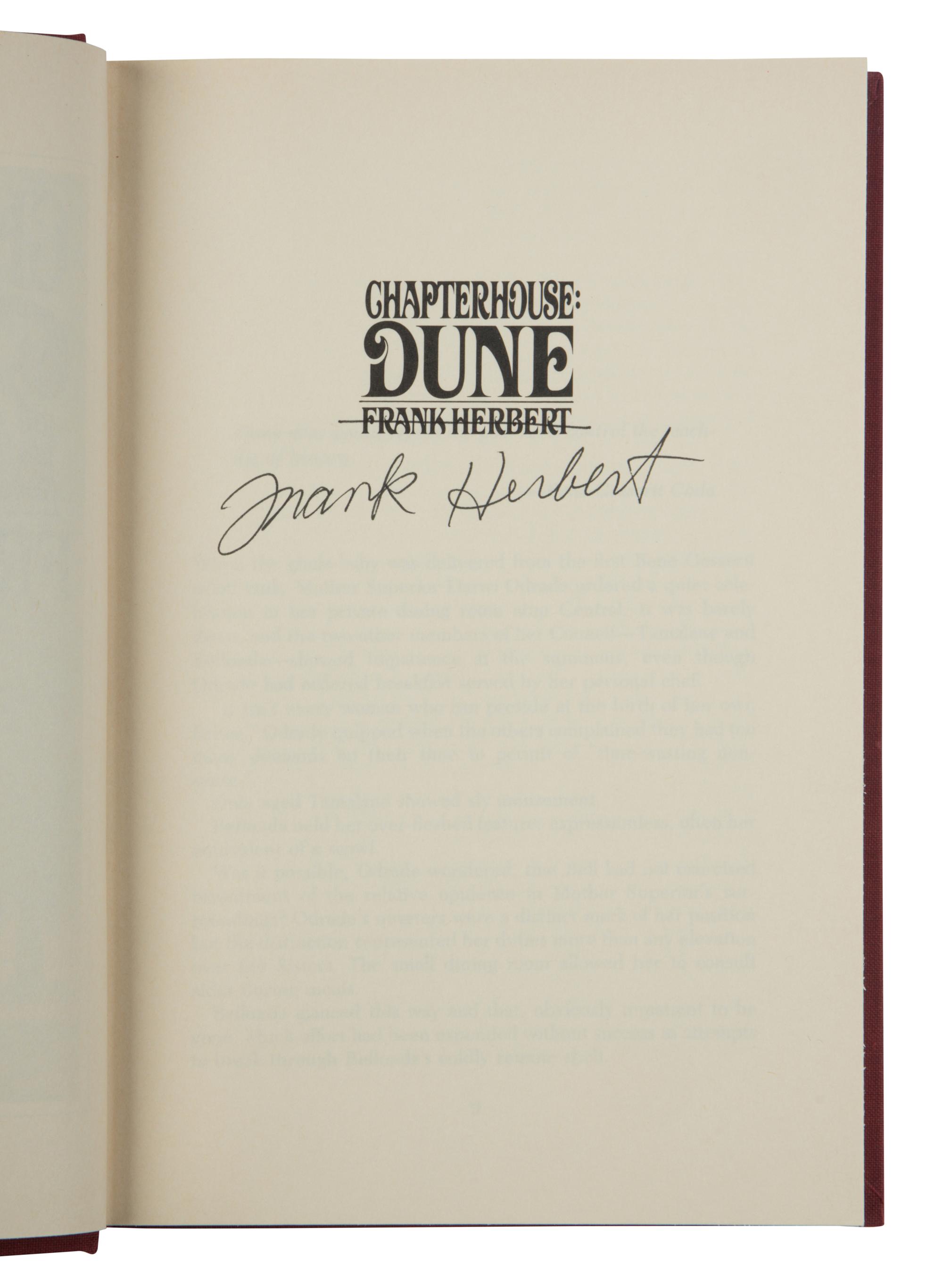 HERBERT, Frank (1920-1986). Chapterhouse: Dune . New York: G.P. Putnam's, 1985.