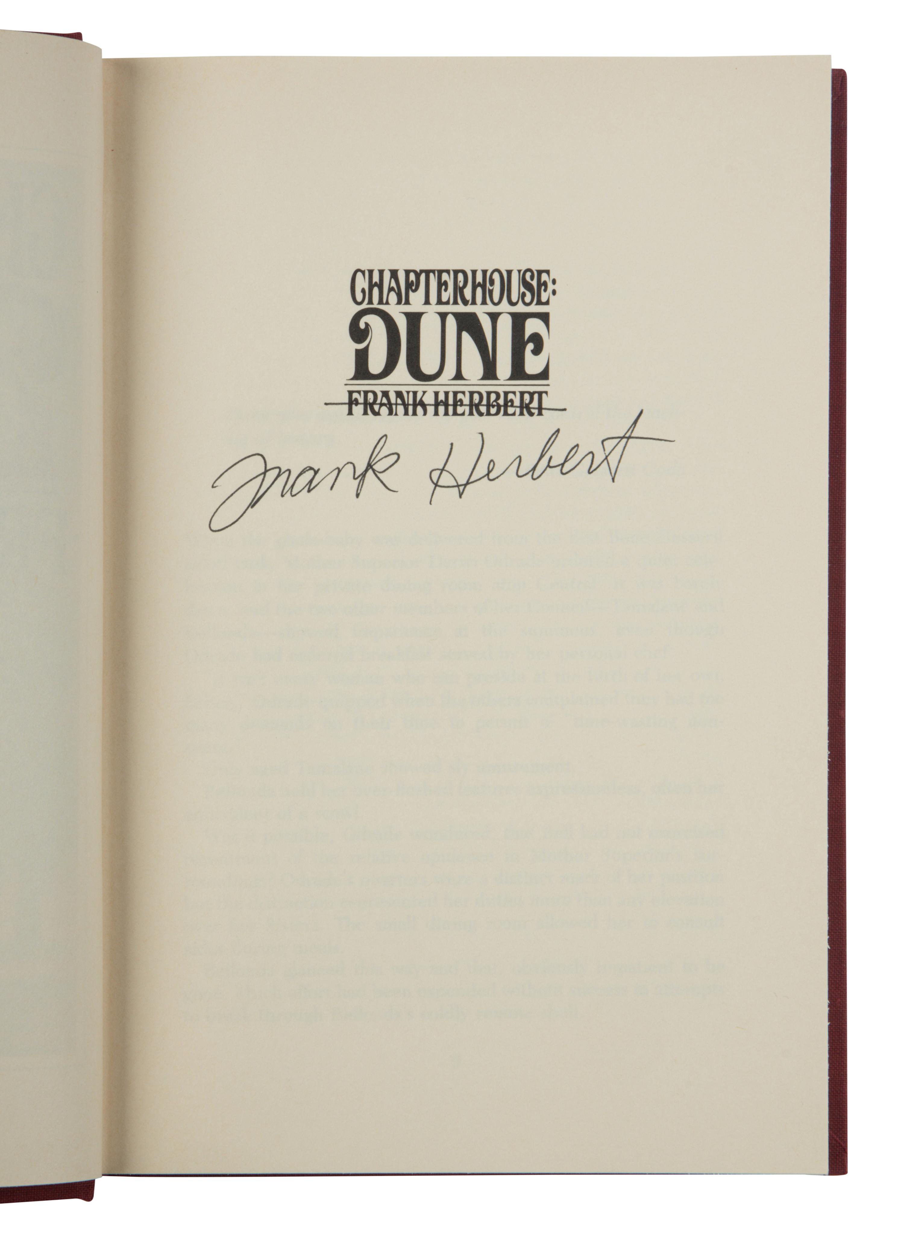 HERBERT, Frank (1920-1986). Chapterhouse: Dune . New York: G.P. Putnam's, 1985.