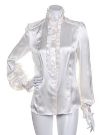 A Dolce & Gabbana White Satin Blouse, Size 40.